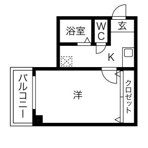 1K 間取り図