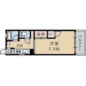 1DK 間取り図