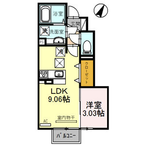 1LDK 間取り図