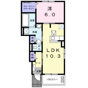 1LDK 間取り図