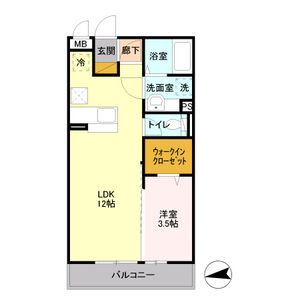 1LDK 間取り図
