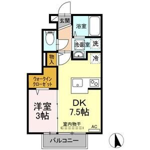 1DK 間取り図