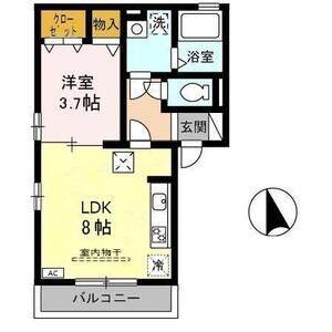 1LDK 間取り図