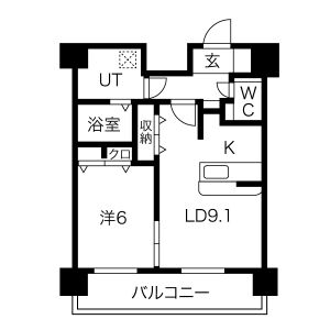 1K 間取り図