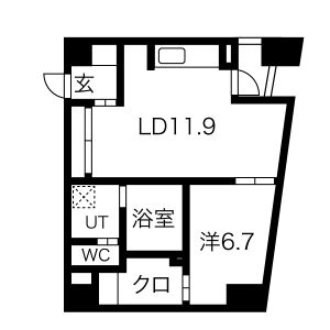 1LDK 間取り図