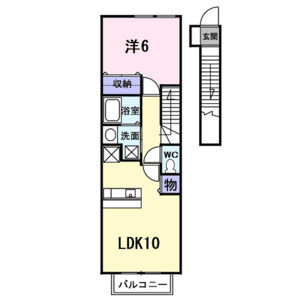 1LDK 間取り図