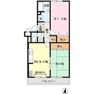 2DK 間取り図