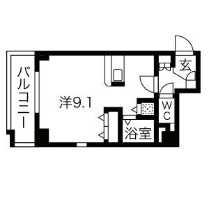 ワンルーム 間取り図