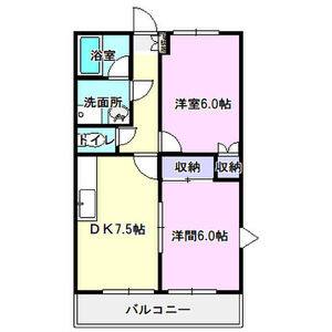 2DK 間取り図