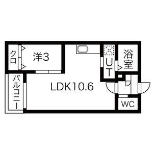 1LDK 間取り図