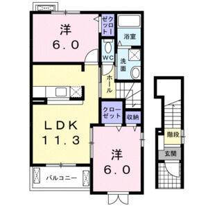 2LDK 間取り図