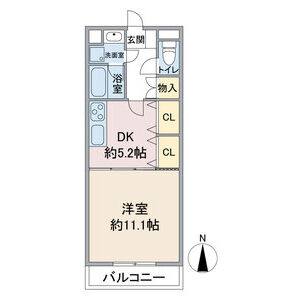 1K 間取り図