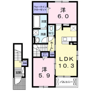 2LDK 間取り図