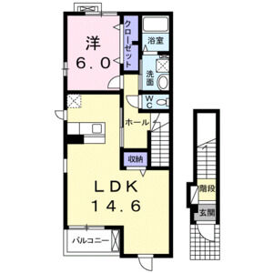 1LDK 間取り図