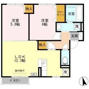 2LDK 間取り図