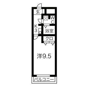 1K 間取り図