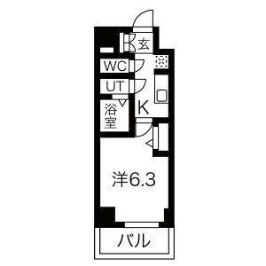 1K 間取り図