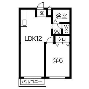 1LDK 間取り図