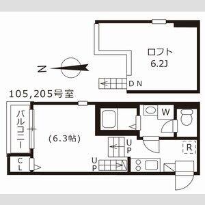 1K 間取り図