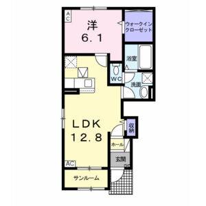 1LDK 間取り図