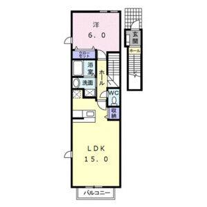 1LDK 間取り図