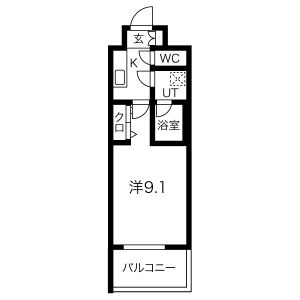 1K 間取り図