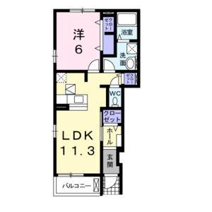 1LDK 間取り図