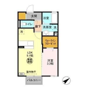 1LDK 間取り図