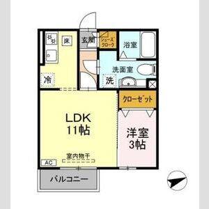 1LDK 間取り図