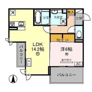 1LDK 間取り図
