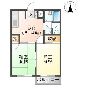 2DK 間取り図