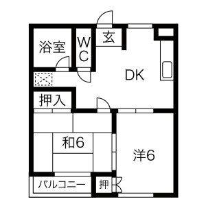 2DK 間取り図