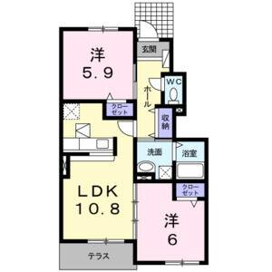 2LDK 間取り図