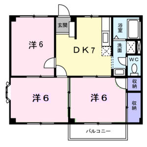 3DK 間取り図
