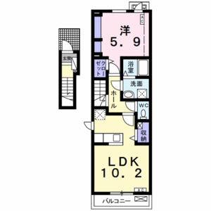 1LDK 間取り図