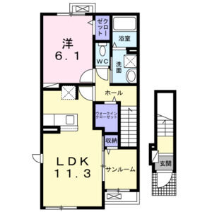 1LDK 間取り図