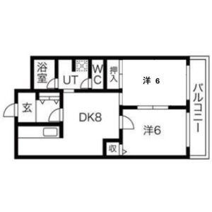 2DK 間取り図