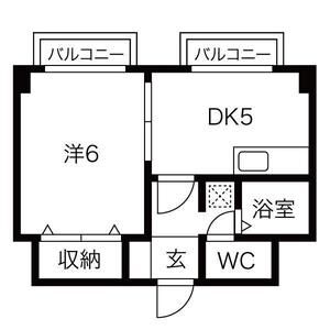 1DK 間取り図