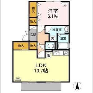1LDK 間取り図