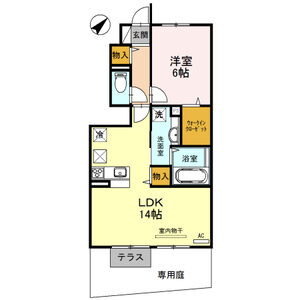 1LDK 間取り図