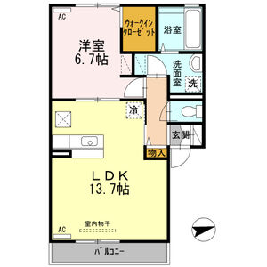 1LDK 間取り図