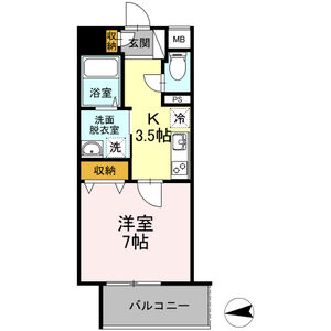 1K 間取り図