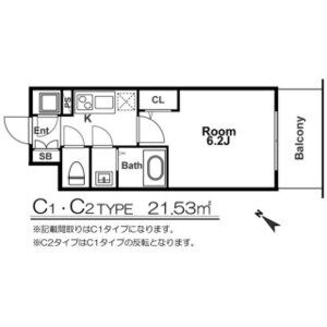 1K 間取り図