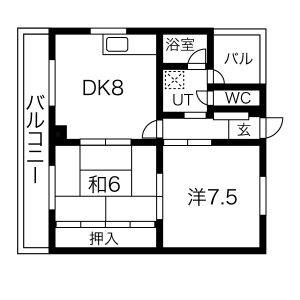 2DK 間取り図
