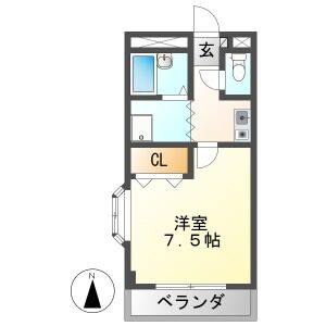 1K 間取り図