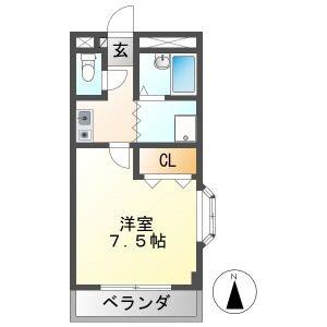 1K 間取り図