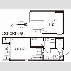 1K 間取り図