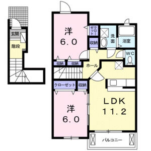 2LDK 間取り図