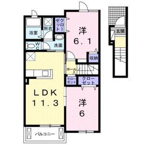 2LDK 間取り図