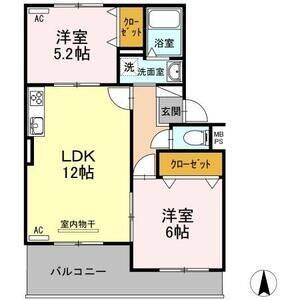 2LDK 間取り図